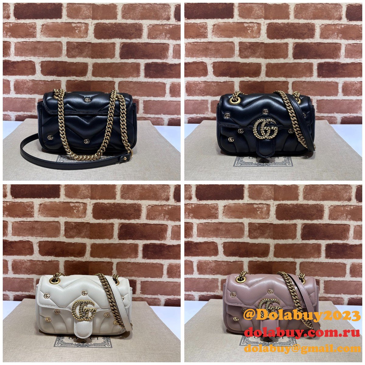 GG Marmont Matelassé 446744 Wholesale Gucci Replicas Bag