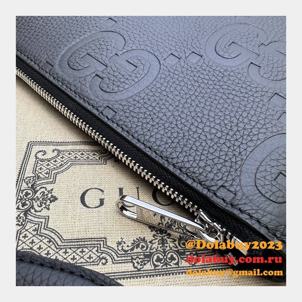 Black Jumbo GG Gucci Knockoff Messenger Men 761747 Luxury Bag