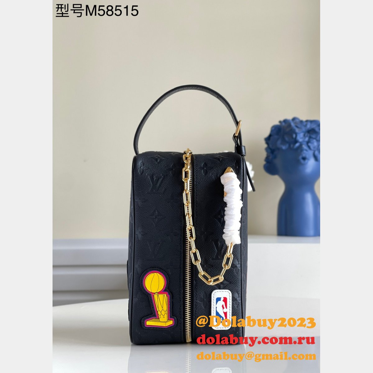 Louis Vuitton High Quality Replica M58515 LVxNBA Cloakroom Dopp Kit Travel Black
