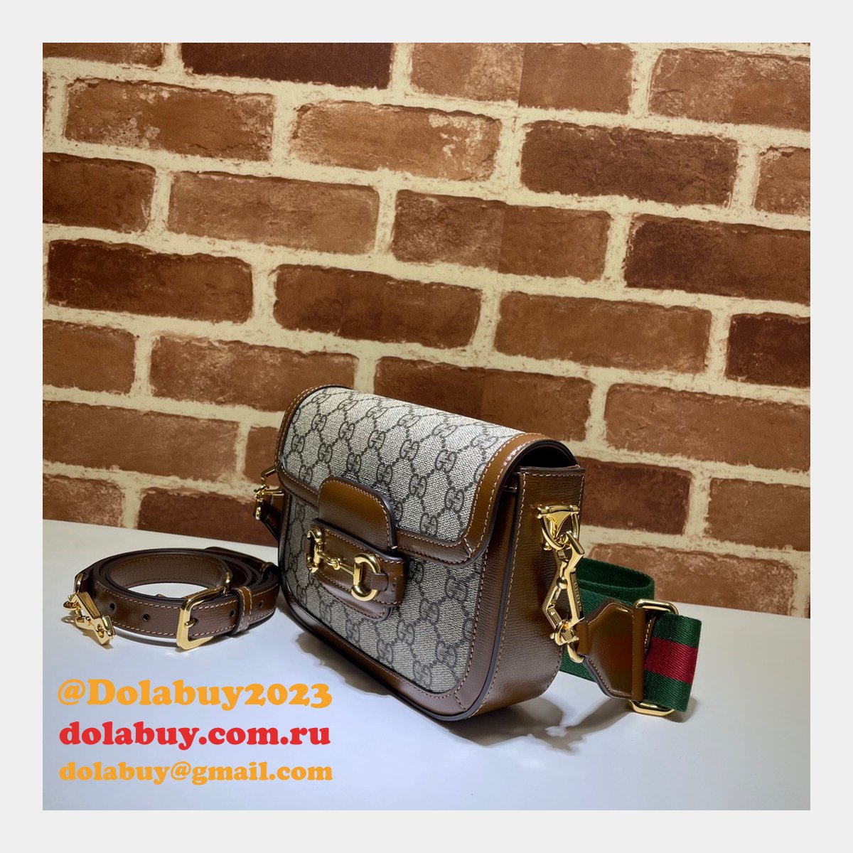 Gucci Beige Replicas Horsebit 1955 mini aaa bag