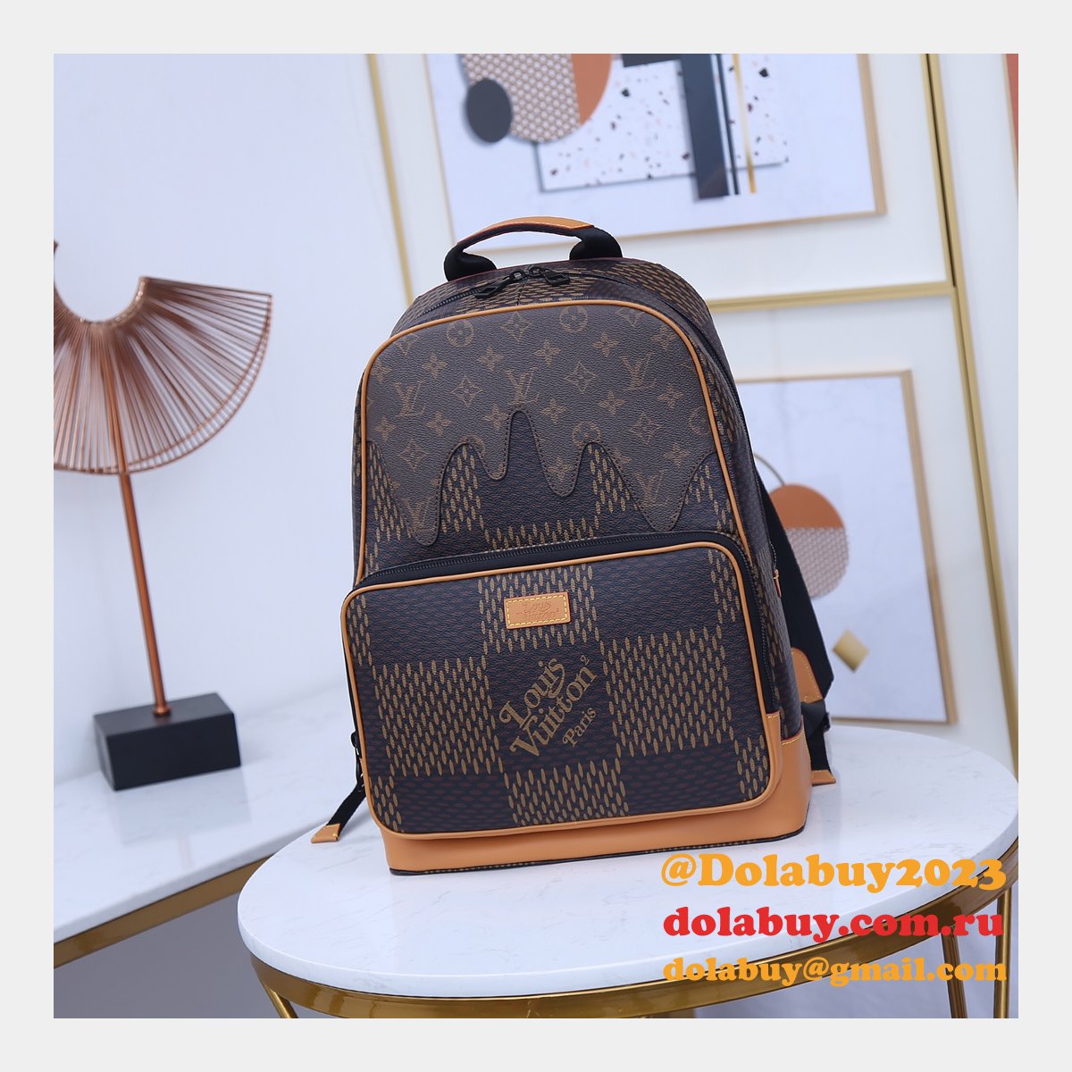 Replica Louis Vuitton Campus Backpack Monogram Nigo N40380 Bag