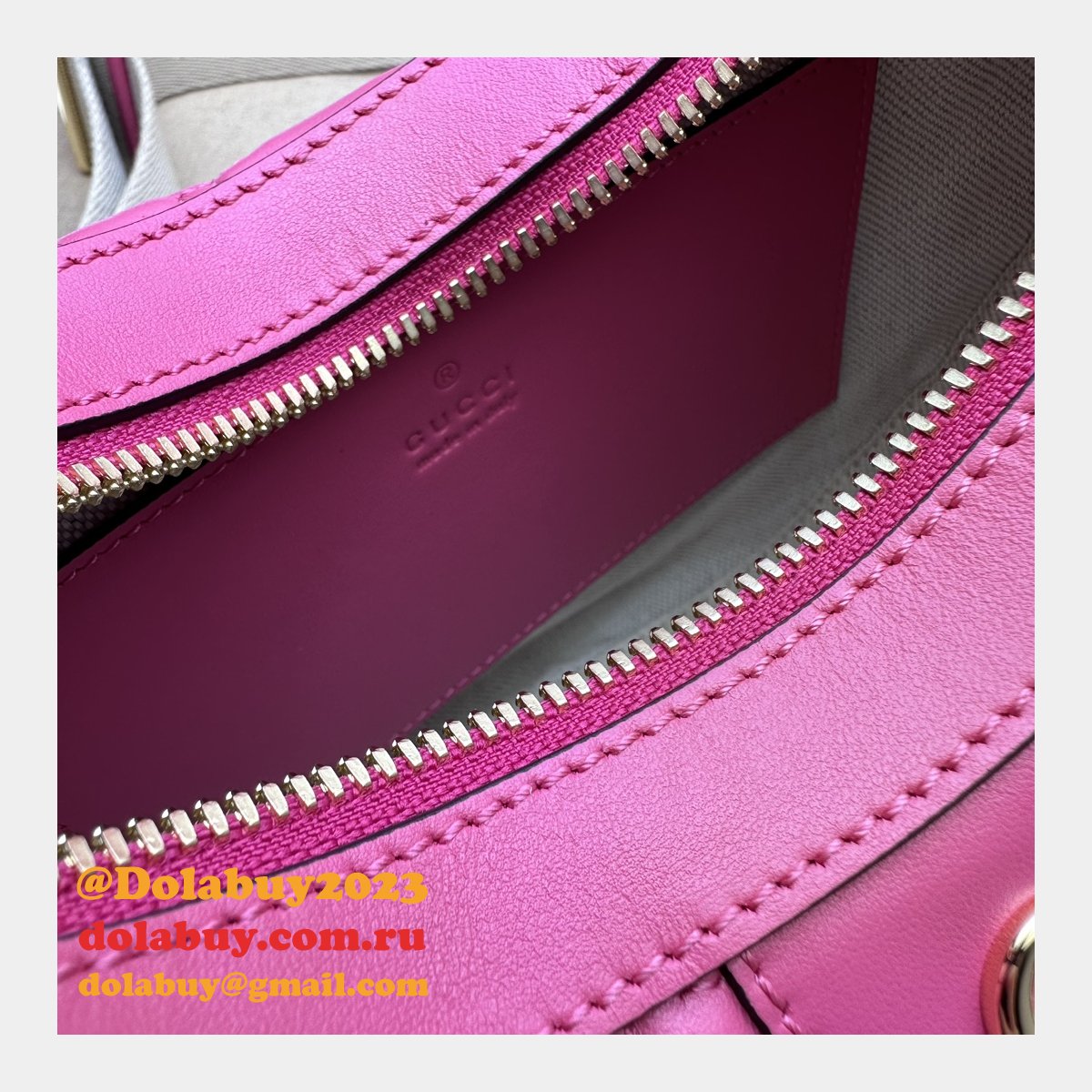 Gucci Replica 739709 GG Matelassé Duplicate Shoulder Pink Bag