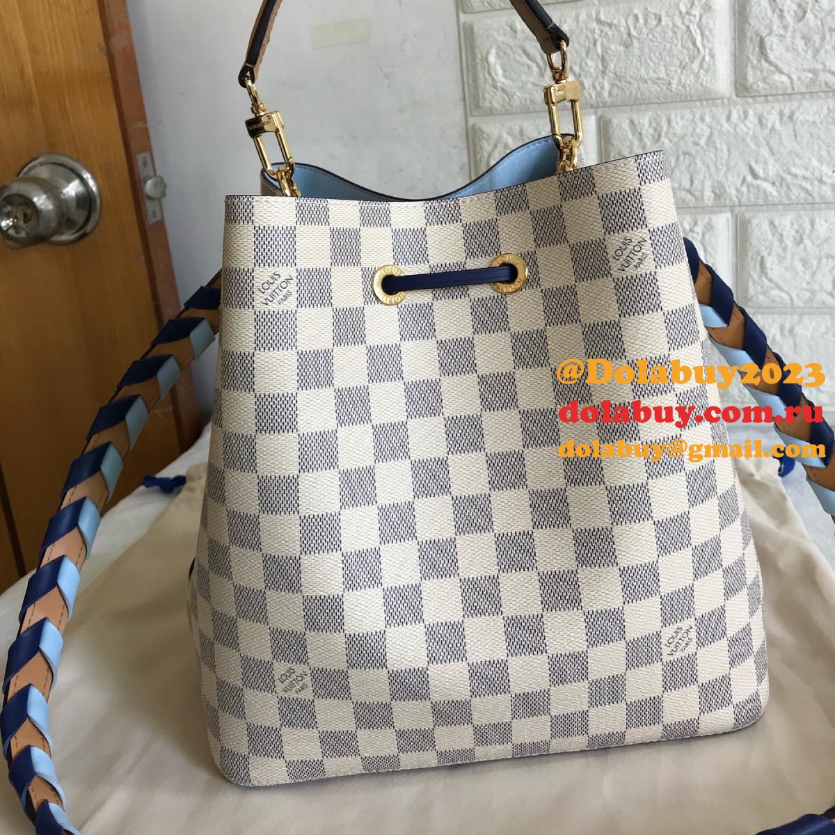 Replicas Louis Vuitton Best NéoNoé MM Damier Azur Canvas  N50042 Bag