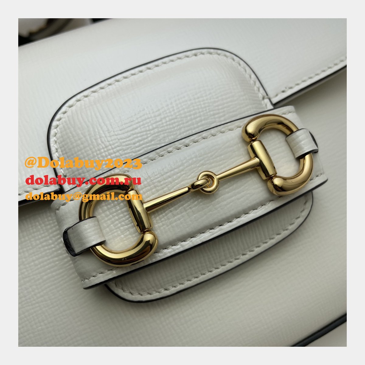 White Replica Gucci Horsebit 1955 mini 658574 bag