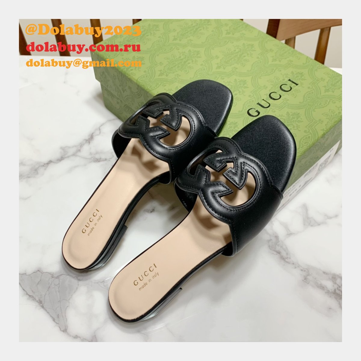 Replica Gucci Designer Shoes Outlet Flat Slippers Sale