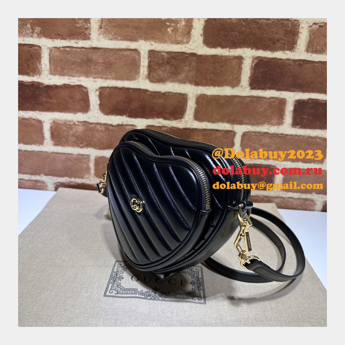 Top Quality GG MARMONT 751628 Heart matelasse BAG