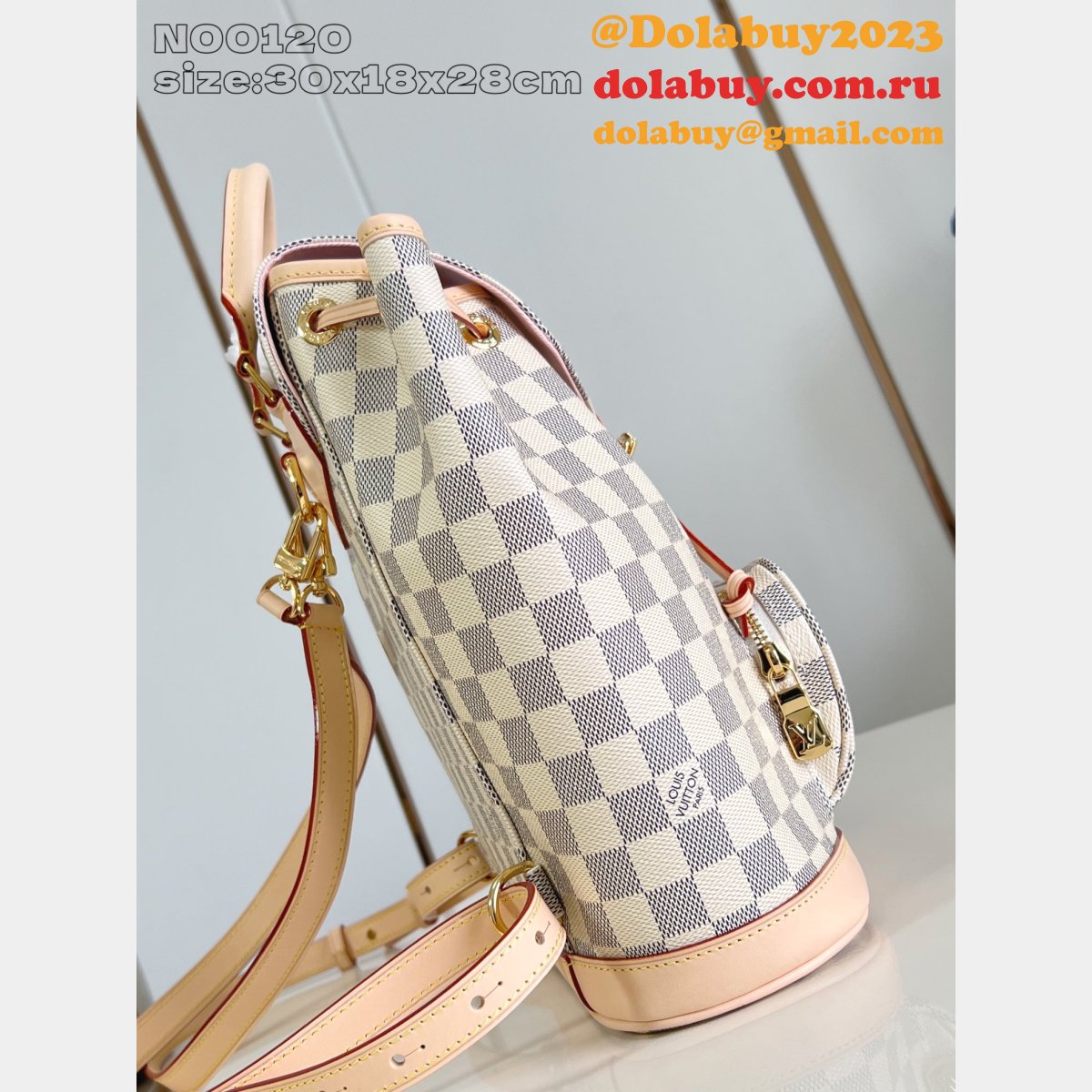 Louis Vuitton Montsouris PM Damier Azur N00120 Copy Women''s Bags