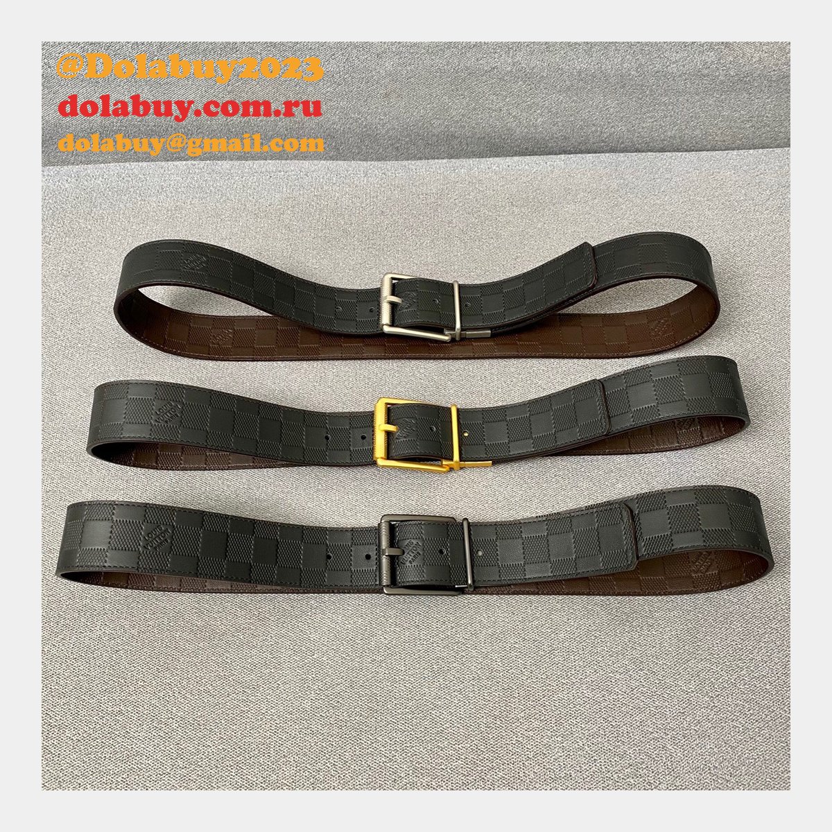 Louis Vuittons Knockoff Damier 40mm Infini Belts