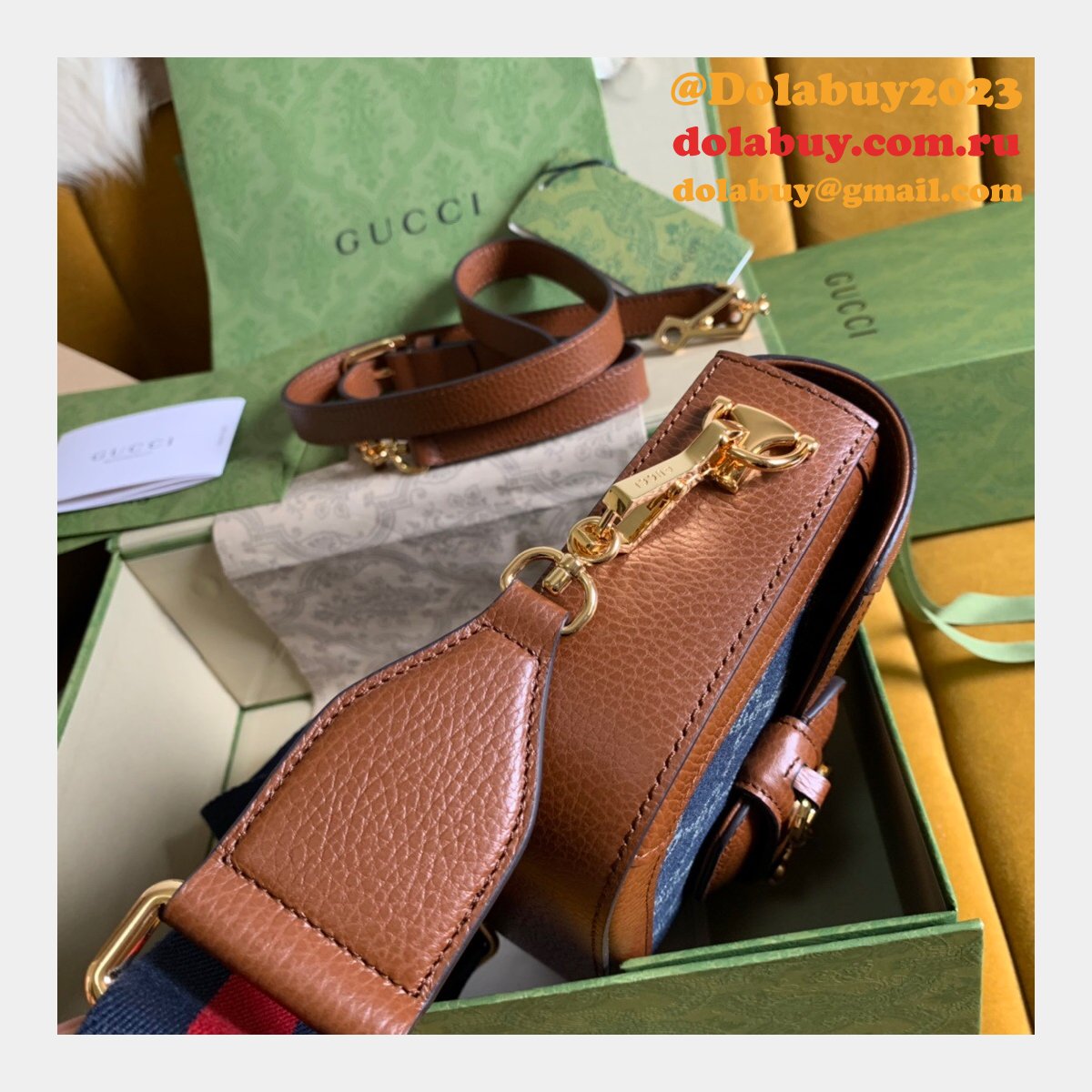 High Quality Gucci Replica Horsebit 1955 mini bag 658574 GG Supreme canvas