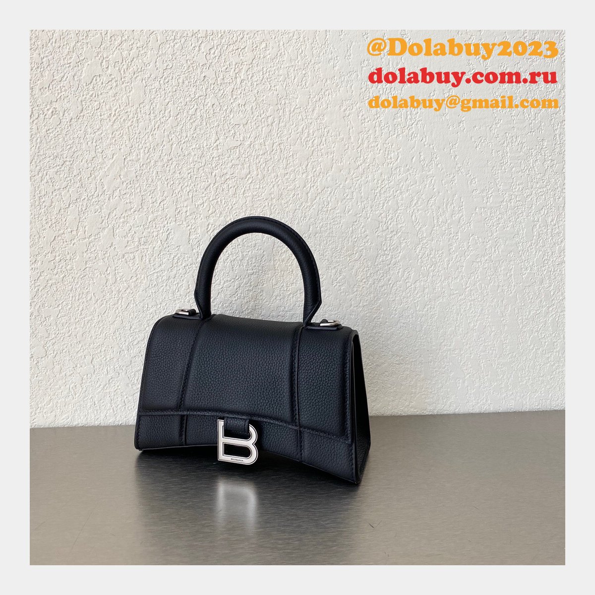 The Best Affordable Balenciaga Knock off Lychee Pattern Hourglass 19/23cm Bag