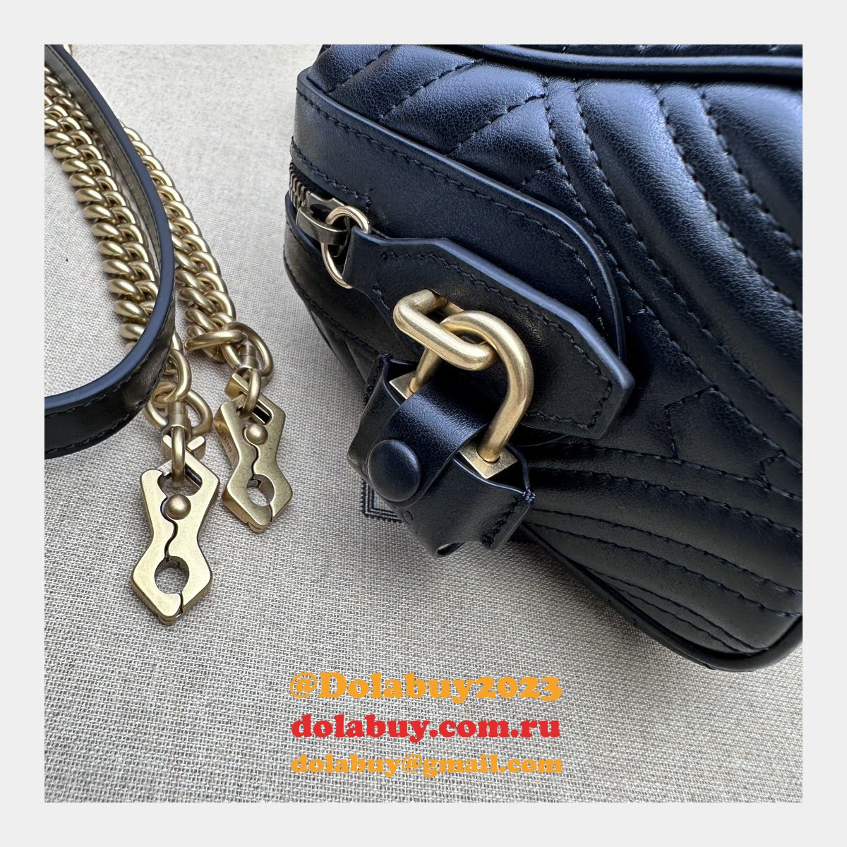 Gucci Top Quality GG Marmont Top Handles Replica 746319 Bag