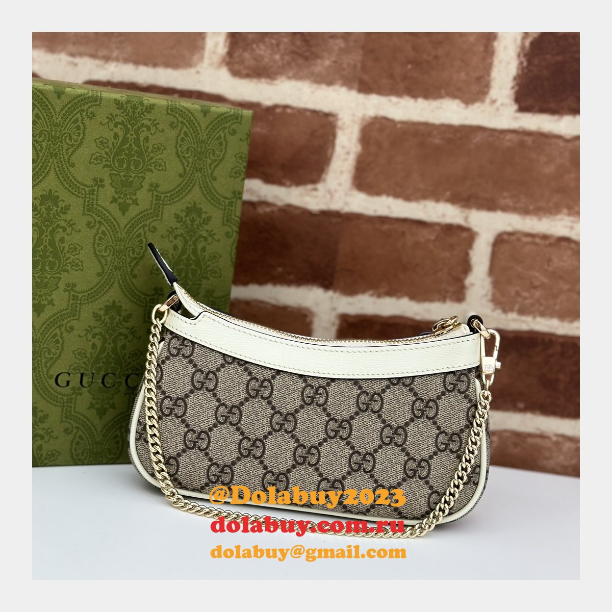 Inspired Gucci 784732 GG Super Mini Shoulder Charm Bag