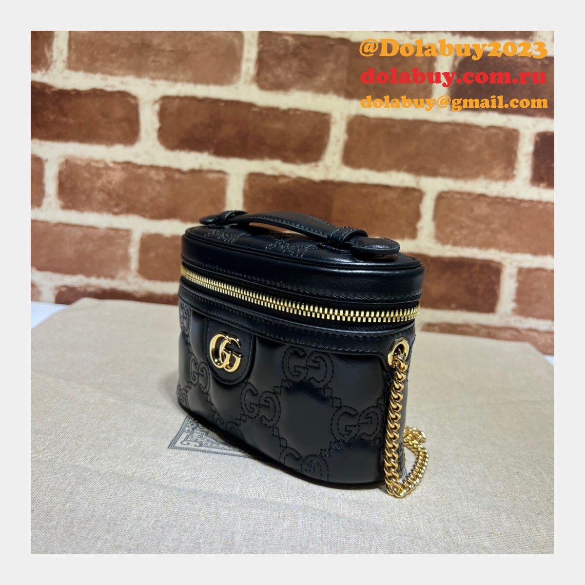Best Gucci 723770 AAA Fake GG Matelassé Top Handle Bag