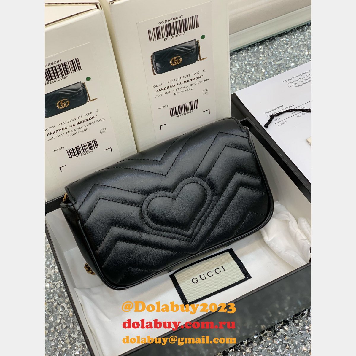 Gucci Wholesale GG Marmont Mini chain shoulder 476433 bag