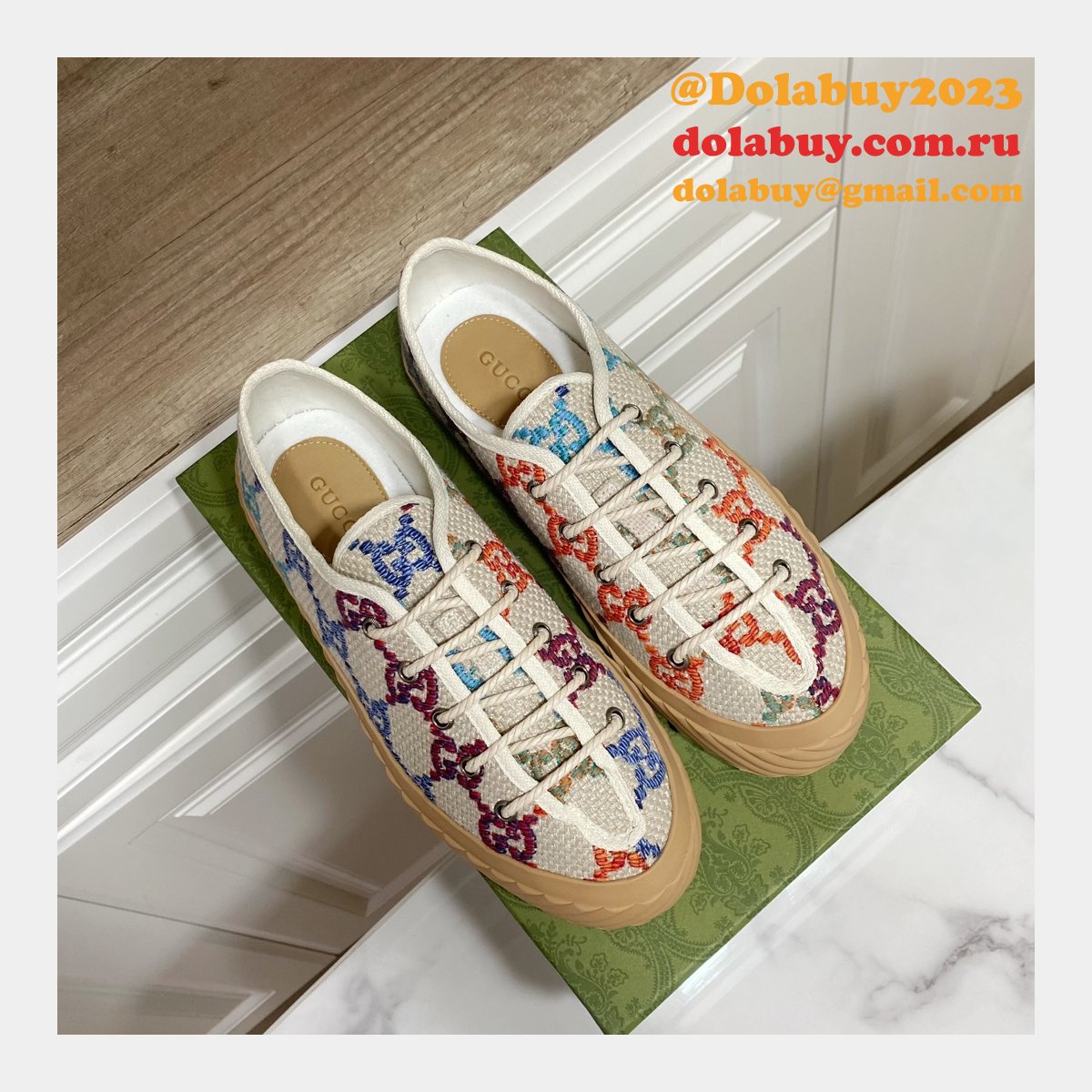 Gucci Shoes Replica Double G Canvas 1:1 Mirror High-Quality