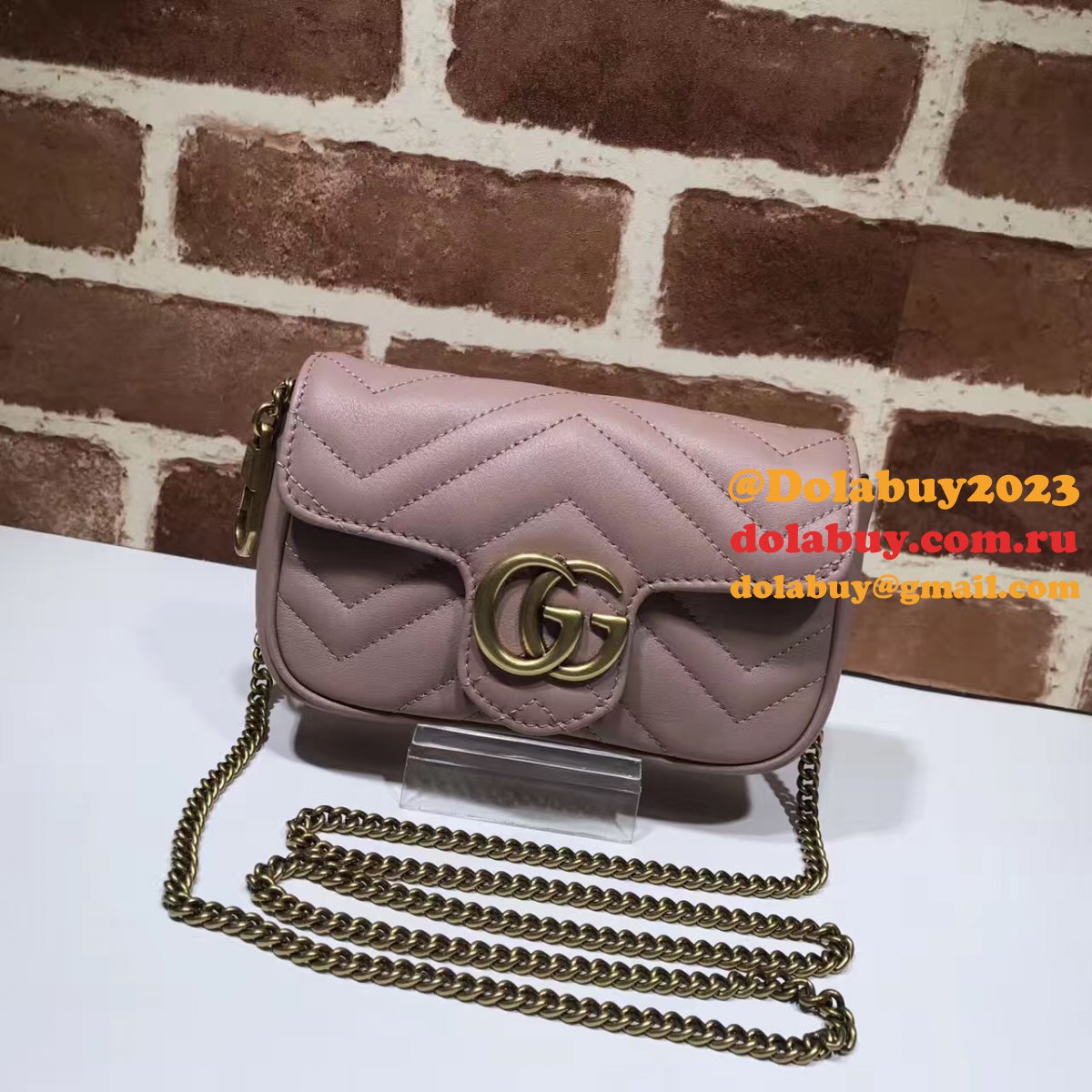 Gucci Marmont Fashion Mini Chevron bag 476433