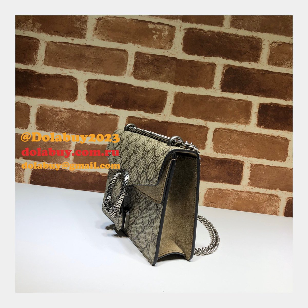 Gucci High Quality 421970 Dionysus GG Supreme mini Beige bag