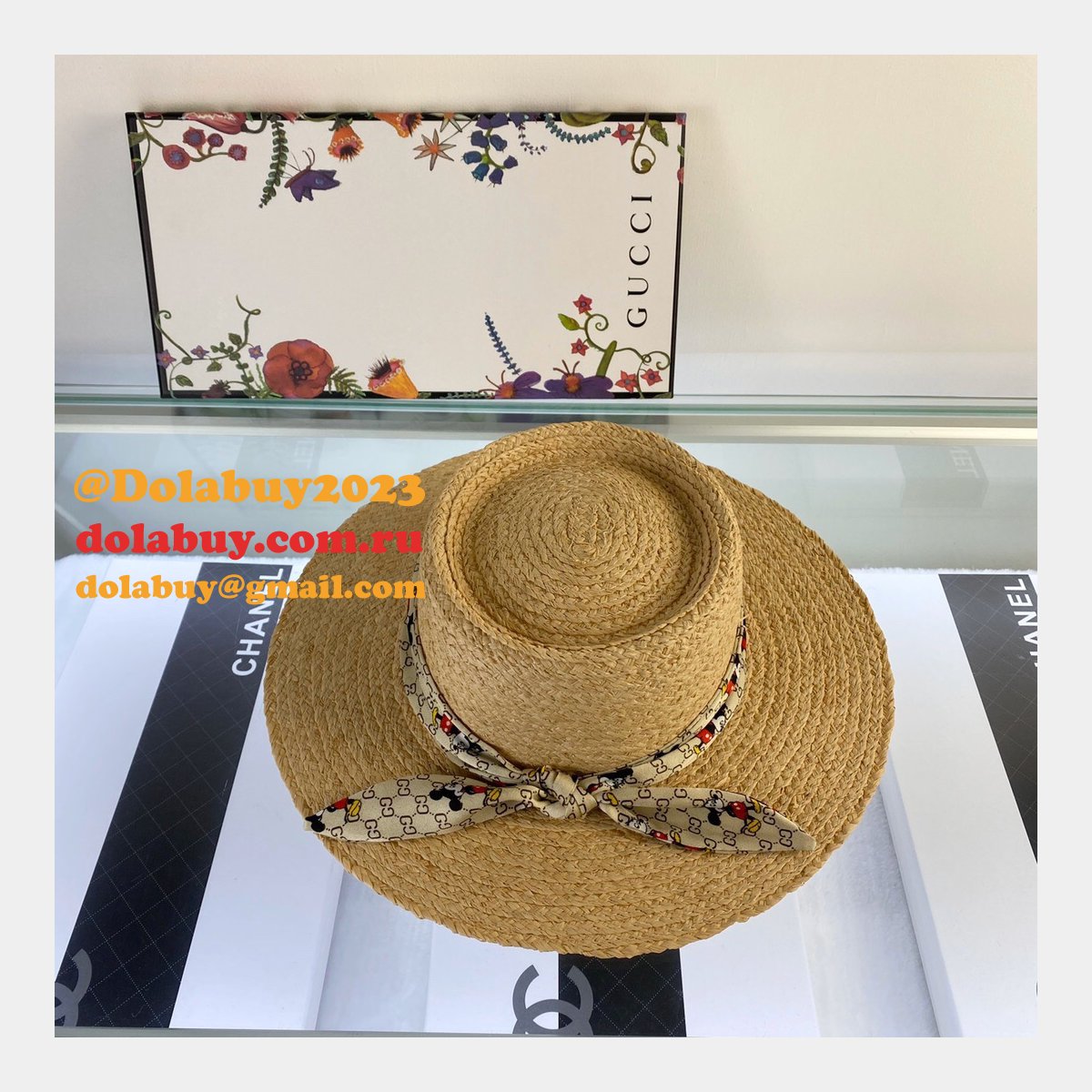 Gucci Replica 2020 Mickey Ribbon Raffia UK Hat