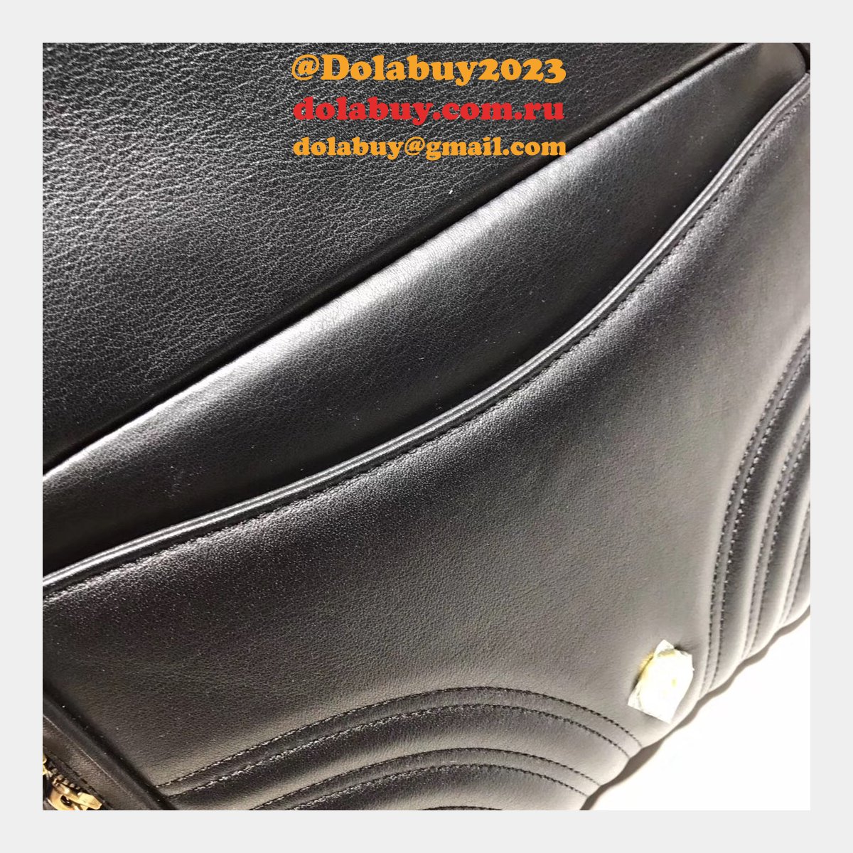 Top Quality Gucci Replica 498100 Leather GG Marmont Small Shoulder Bag