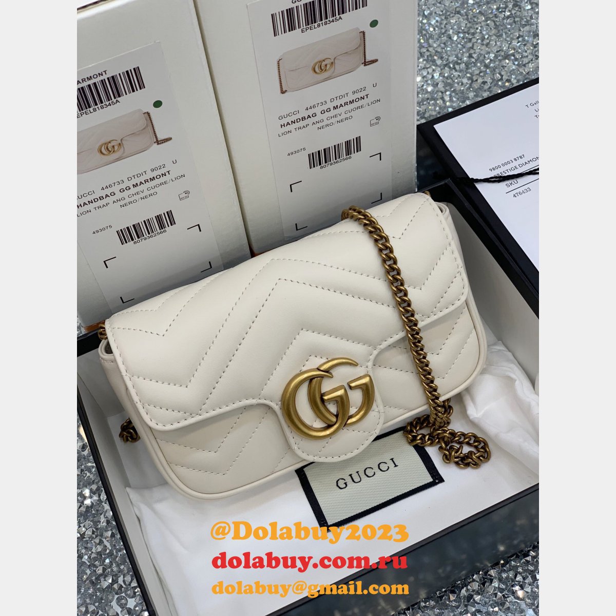 Gucci Wholesale GG Marmont Mini chain shoulder 476433 bag