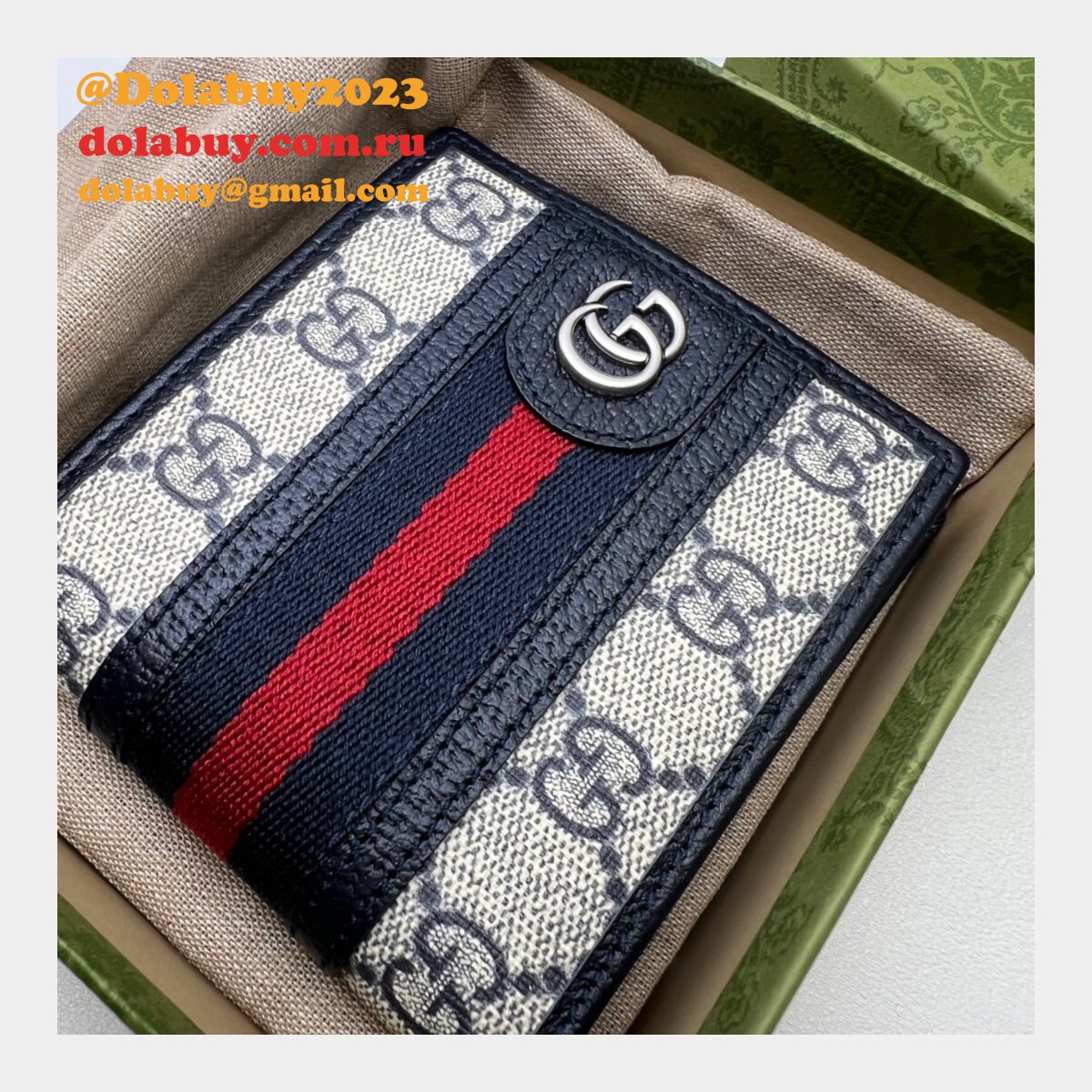 Gucci Replica Bags GG Supreme Ophidia Wallet 597606 Online