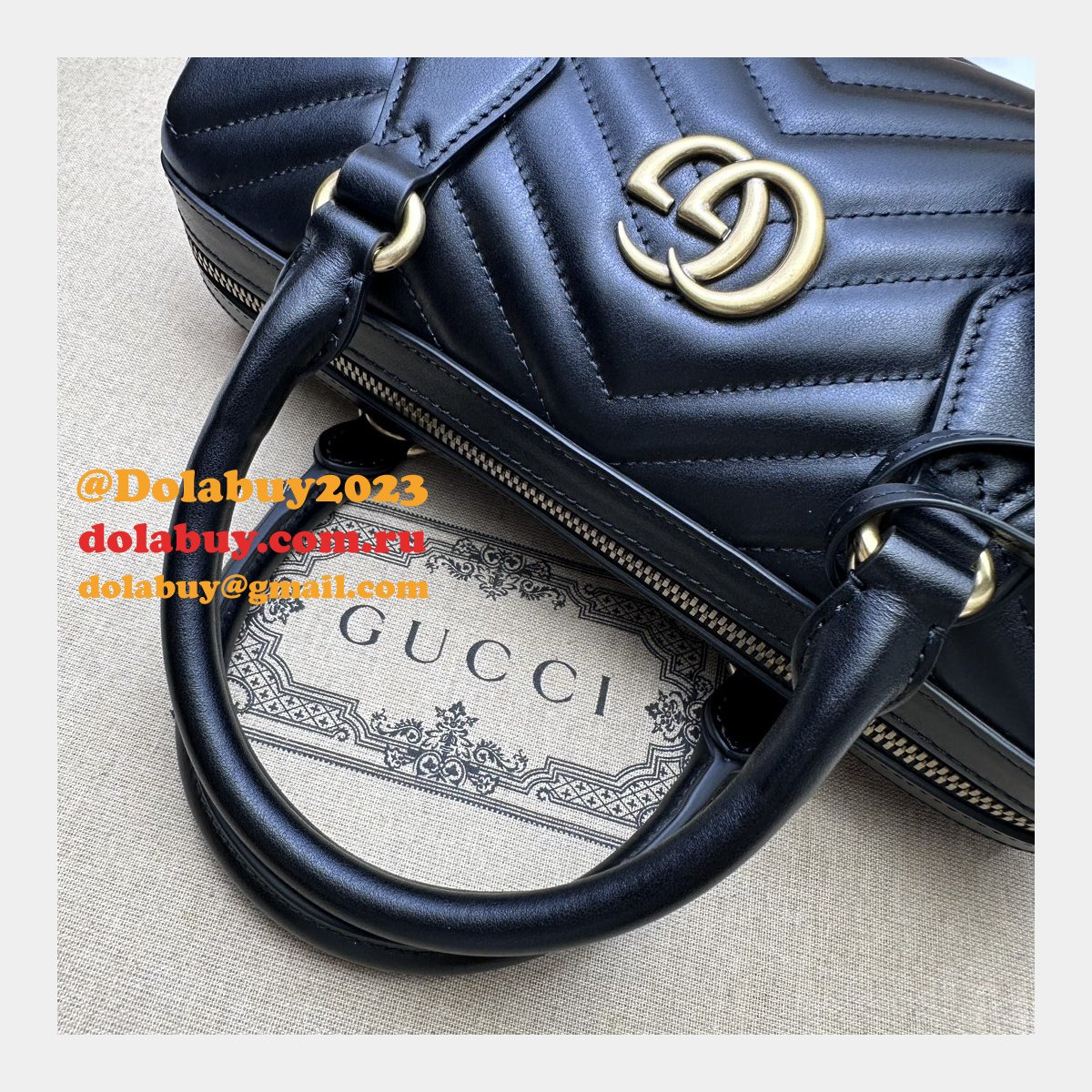 Gucci Top Quality GG Marmont Top Handles Replica 746319 Bag