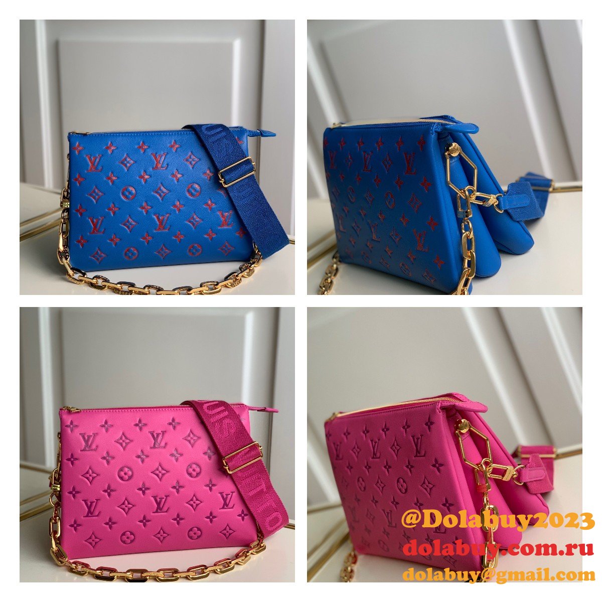 Quality Louis Vuitton Best Coussin PM H27 M58628/M58626 Pink/Blue Handbags