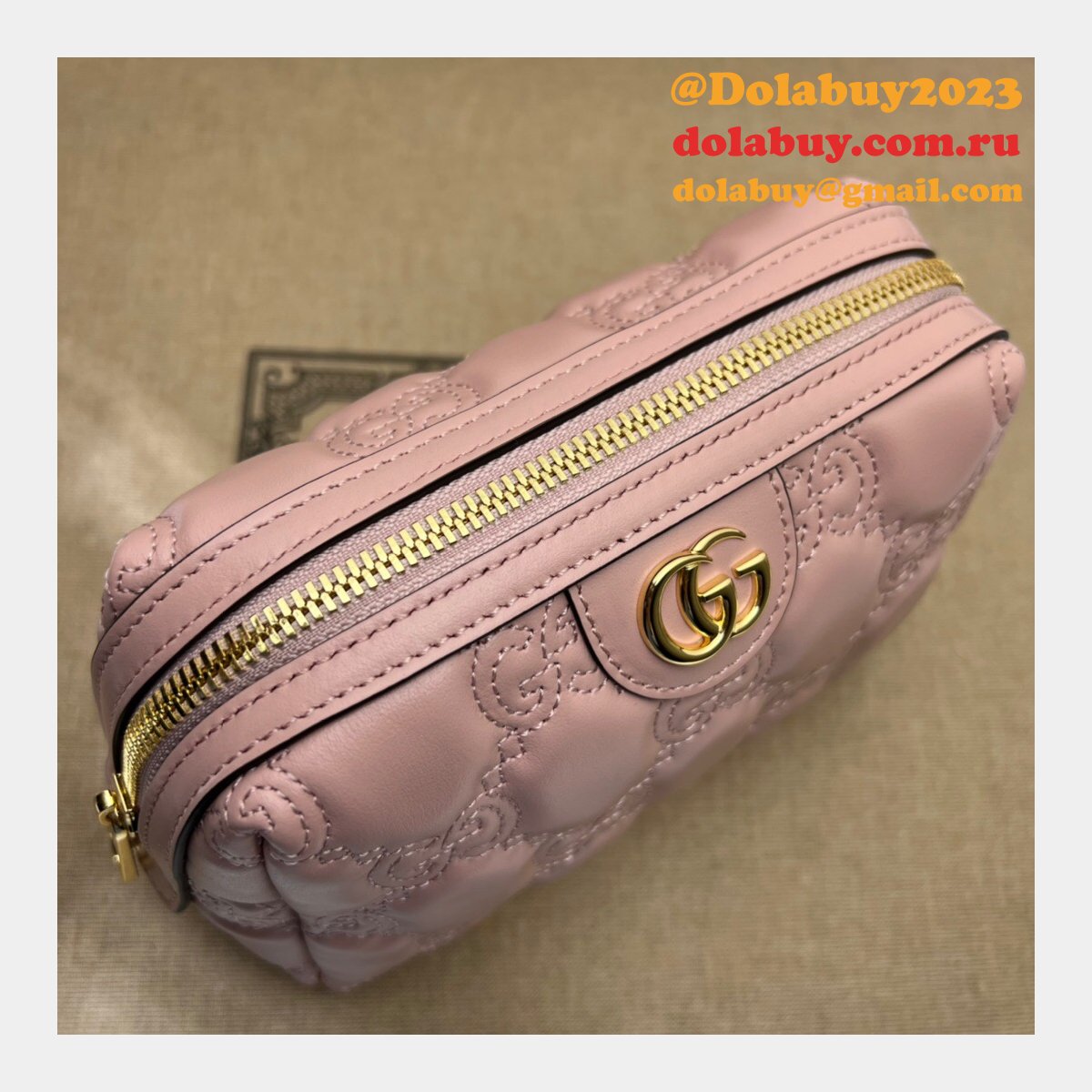 Designer Gucci GG Matelassé beauty 726047 case Bag