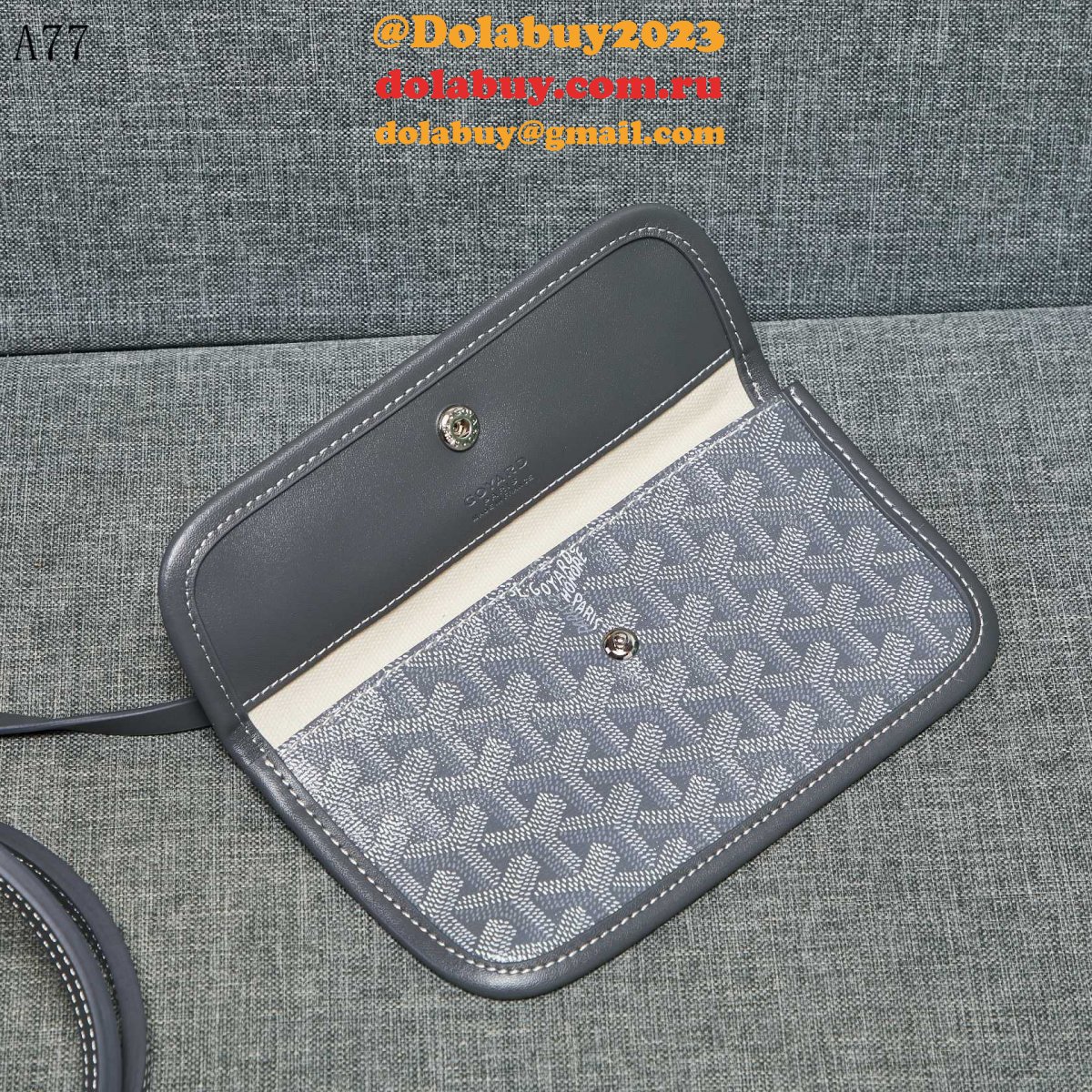Replica Goyard Classic Chevron St. Louis PM Totes Dark grey Bags
