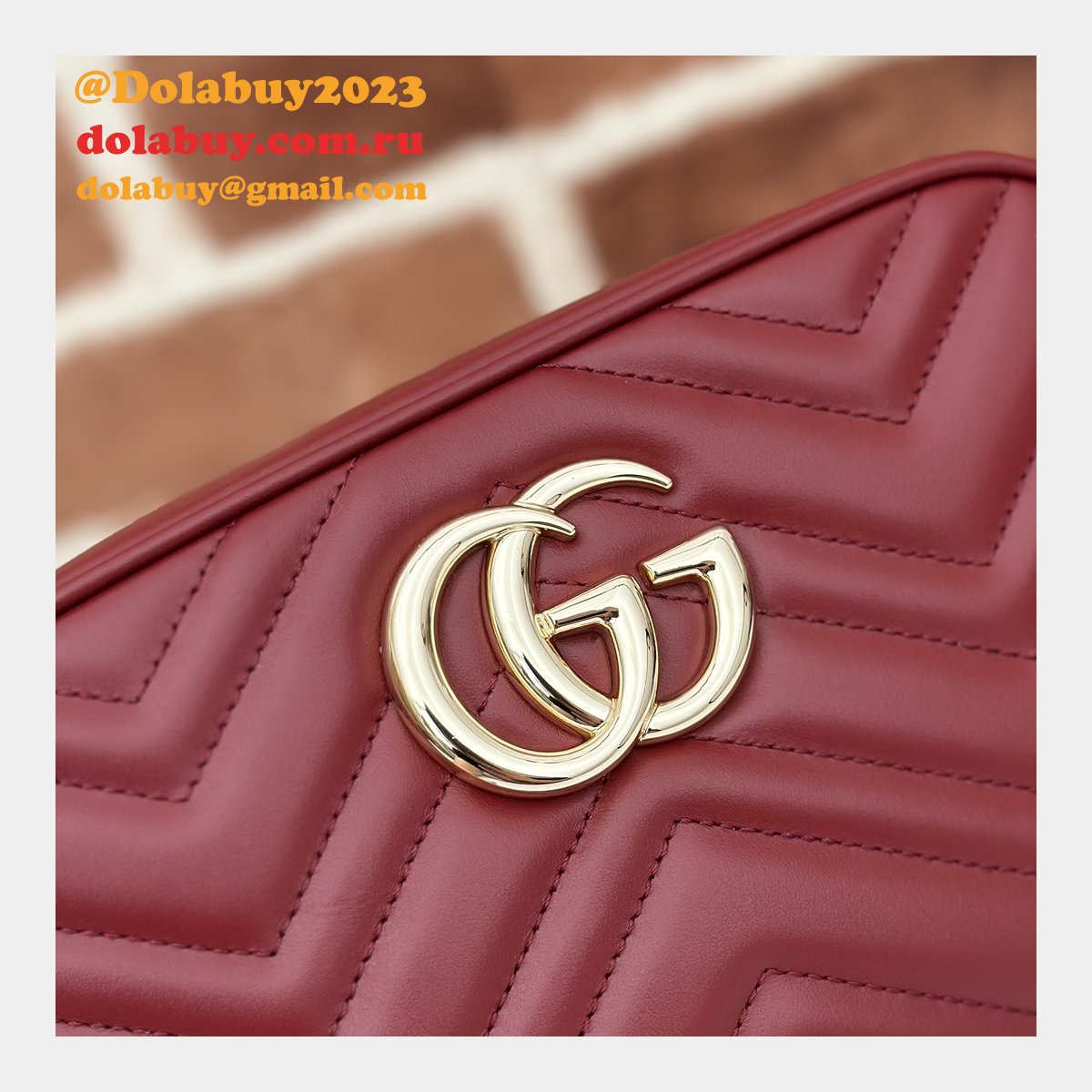 Gucci Perfect Knockoff Luxury 447632 GG Marmont Small Matelassé Shoulder Red Bag