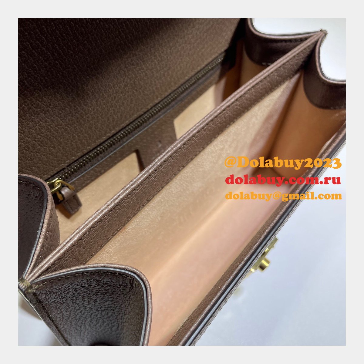 Replica Gucci Ophidia 651055 GG top handle bag Brown