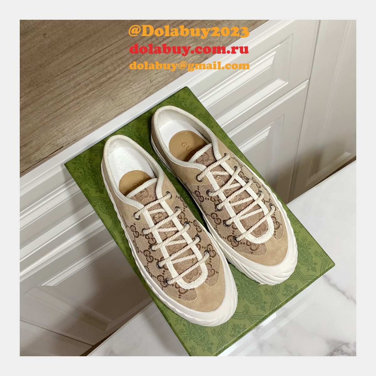 Perfect Dolabuy 1:1 Mirror Replica Gucci GG Canvas Shoes