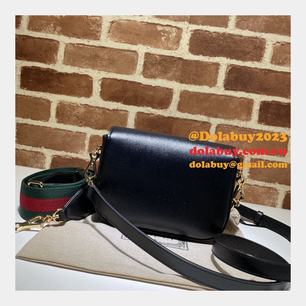 Fake Gucci Horsebit 1955 mini black 658574 bag