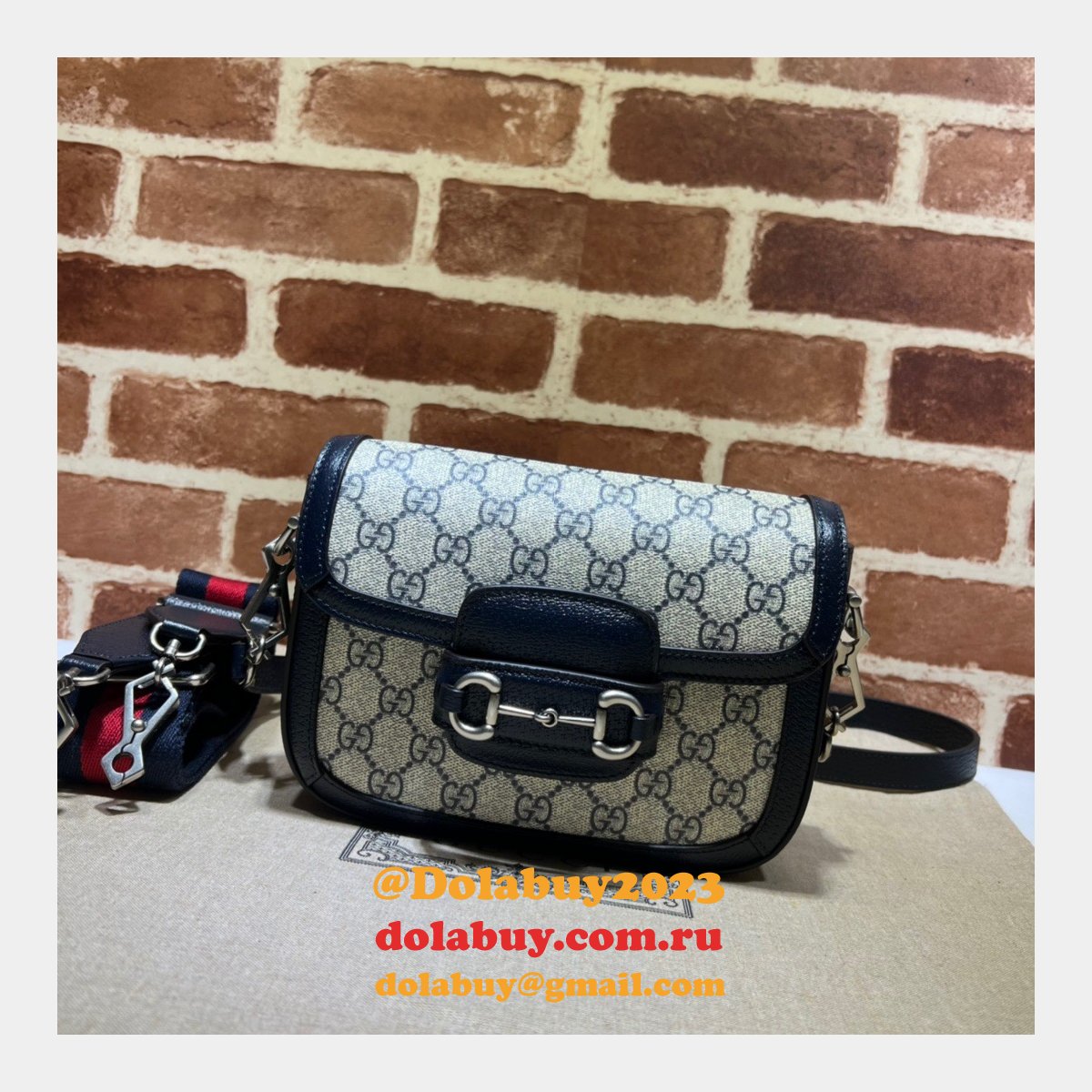 Fake 658574 Gucci Wholesale Horsebit 1955 GG mini bag