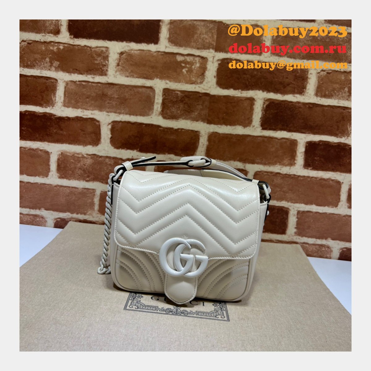 Perfect Gucci GG Marmont matelasse 739681 shoulder Fake bag