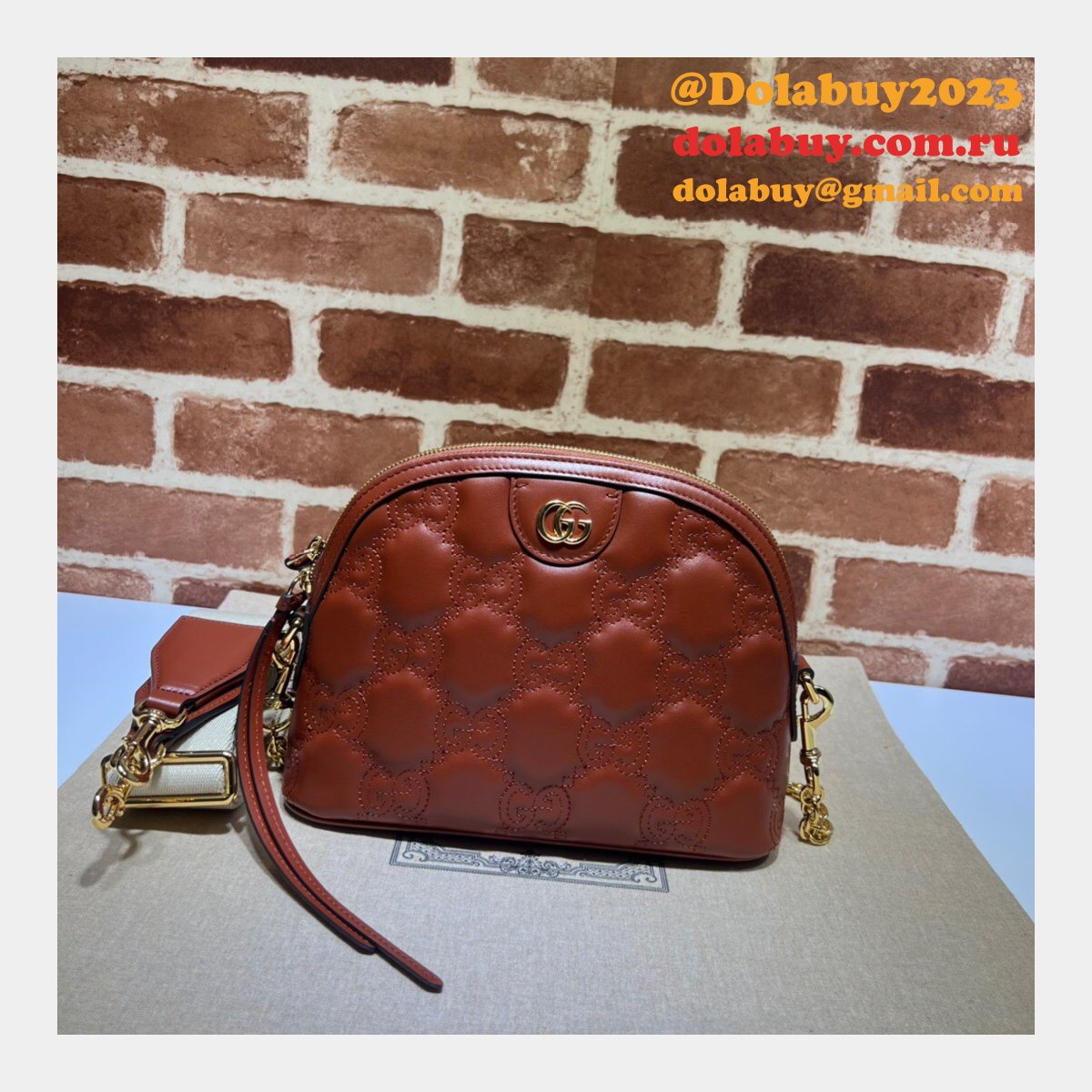 Gucci Luxury 702229 GG Matelassé Leather Shoulder Replica Bag