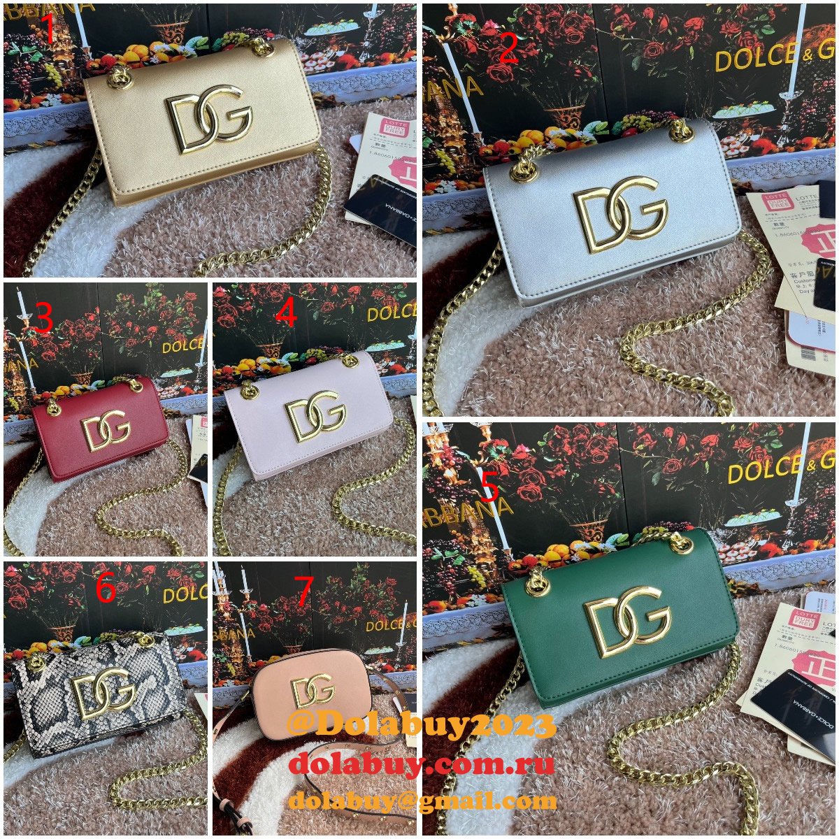 Factory Top Quality DG Logo Crossbody Dolce & Gabbana 3320 Copy Bags