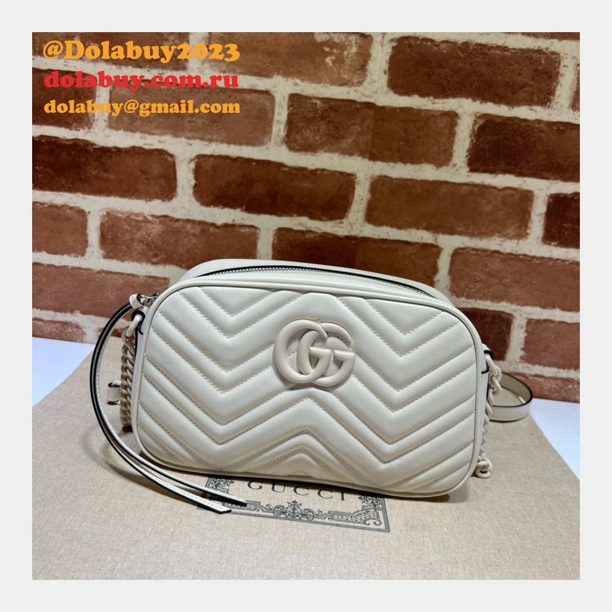 Gucci 447632 Marmont Replica Shoulder Emerald Leather Bag