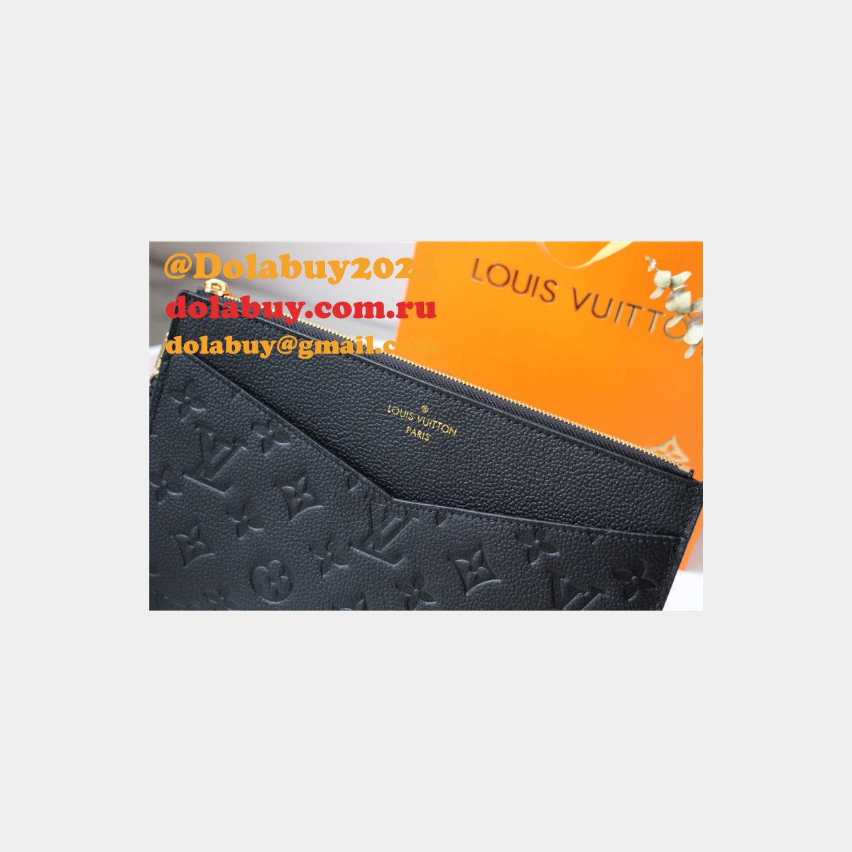 Louis Vuitton M68705 Replica Pochette Mélanie MM Monogram Empreinte Leather