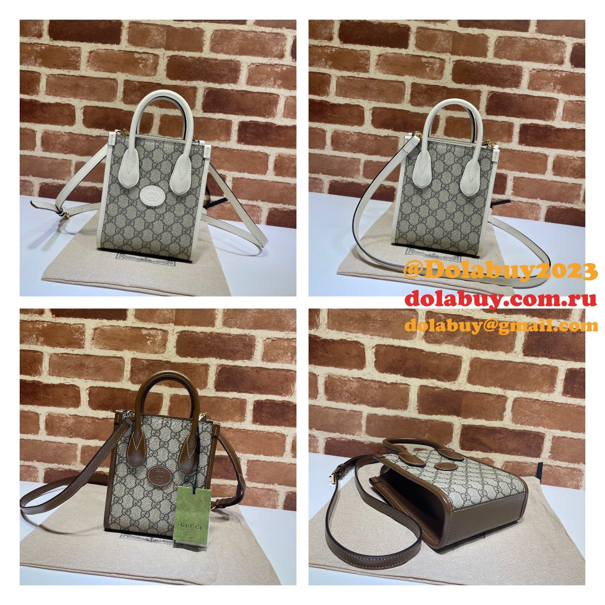 Shop Now Gucci Replica Mini tote bag with Interlocking G 671623 GG Supreme