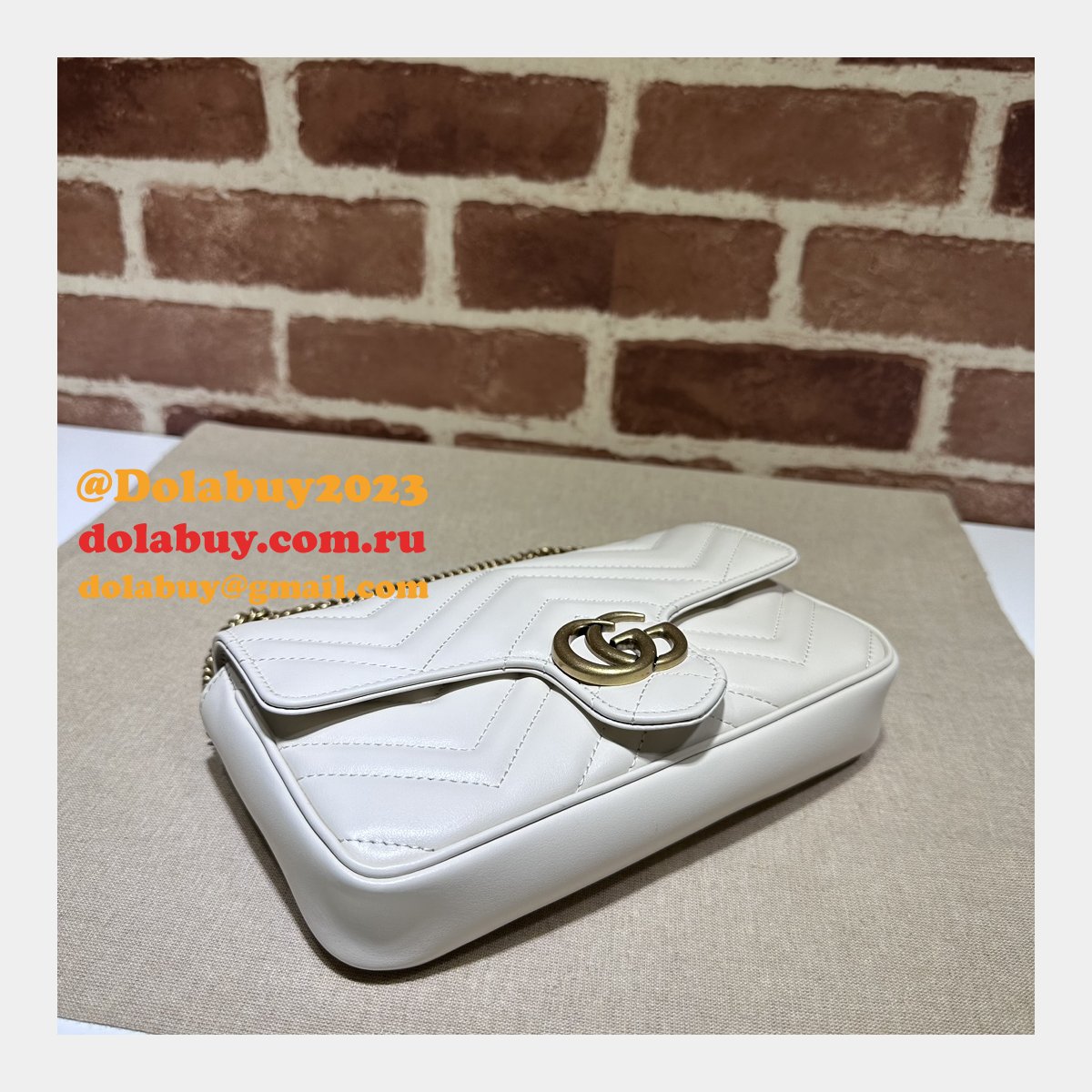 GG Marmont Gucci Replica Card Case Chain Wallet 751526 Bag