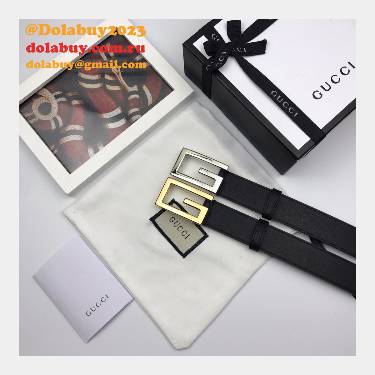 Luxury Gucci 35mm Buckle Black leather belt replica