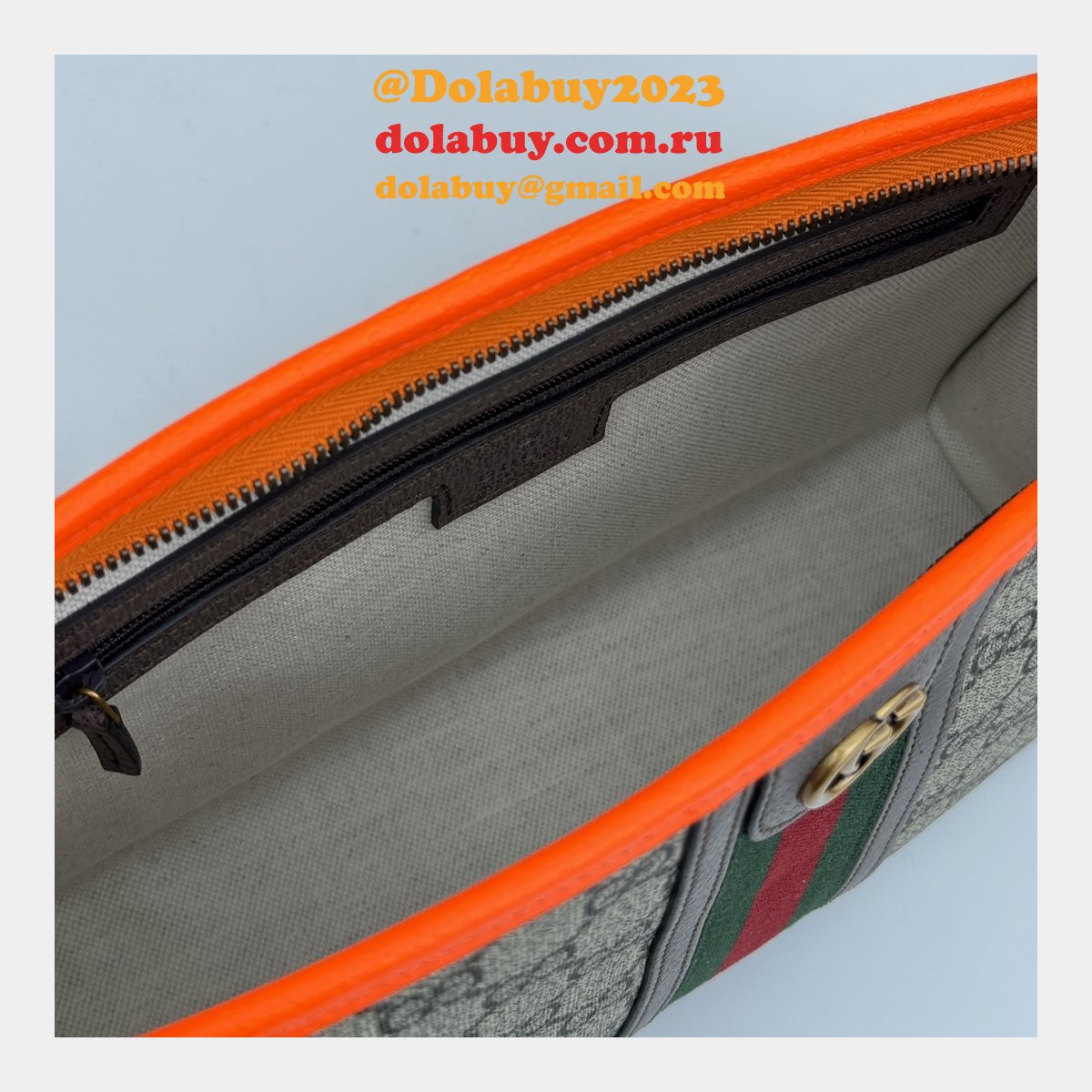 Designer Gucci Replicas 598234 Duplicate GG Supreme Ophidia Toiletry Case