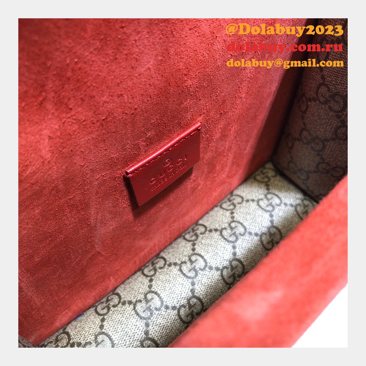 Gucci Replica Dionysus GG Supreme mini 421970 Red Fake bag