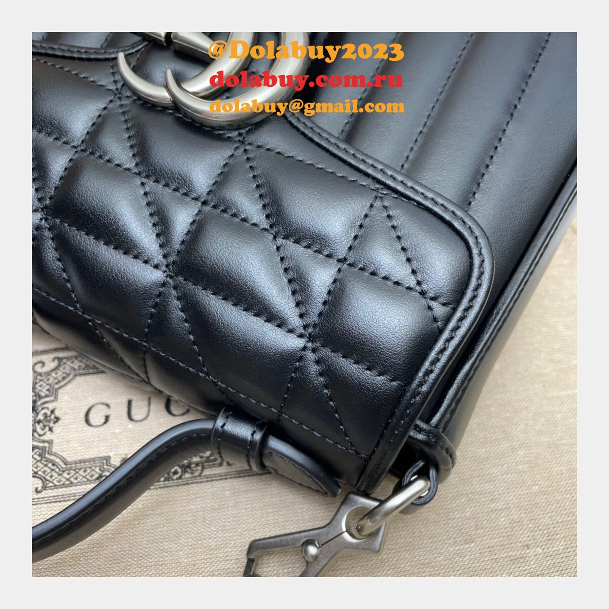 Gucci Best Quality GG Marmont Mini Top Handle 583571 Bag
