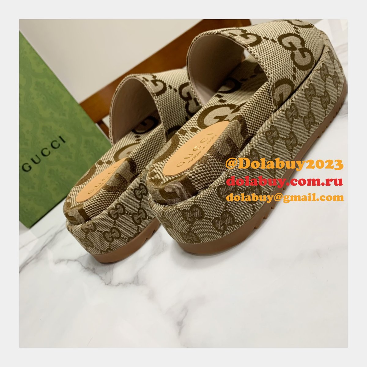 Canvas Slippers Replica Gucci Best High Quality Shoes