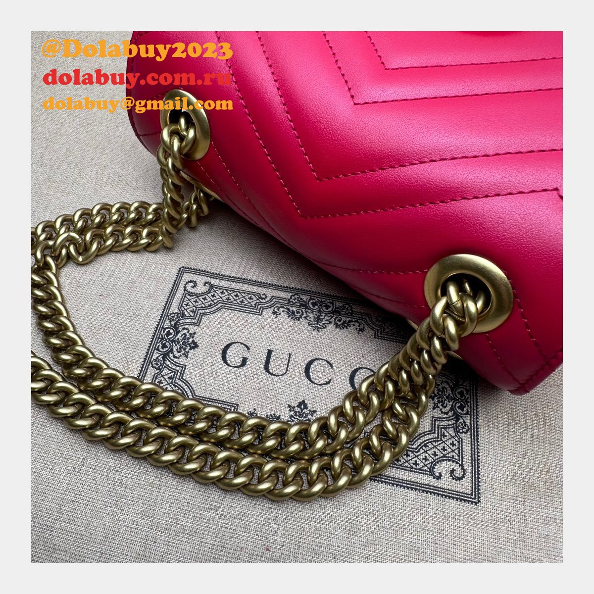 Copy Gucci Replica GG Marmont Shoulder Wholesale 739682 Luxury Bag