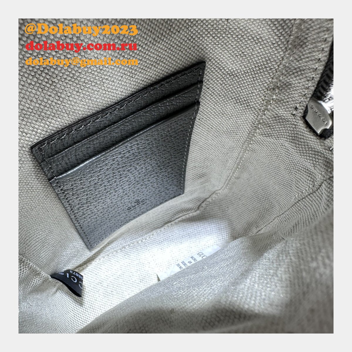 Ophidia GG 752565 Grey and Black Supreme Fake Gucci Bag