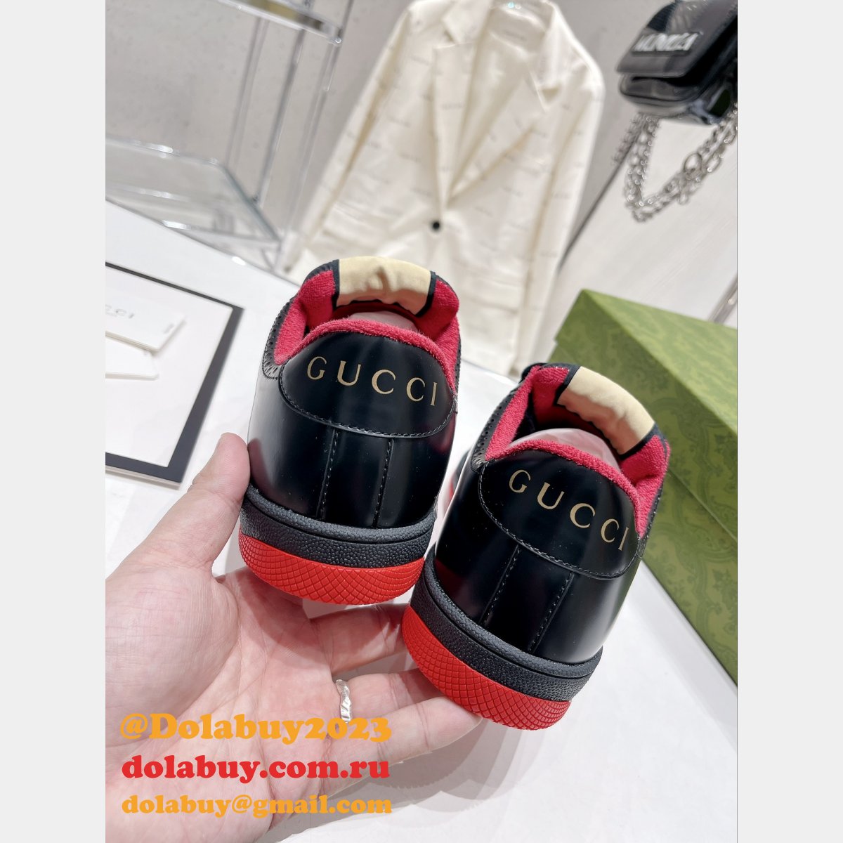 Gucci Dirty Embroidery Cowhide Shoes Replica Shop
