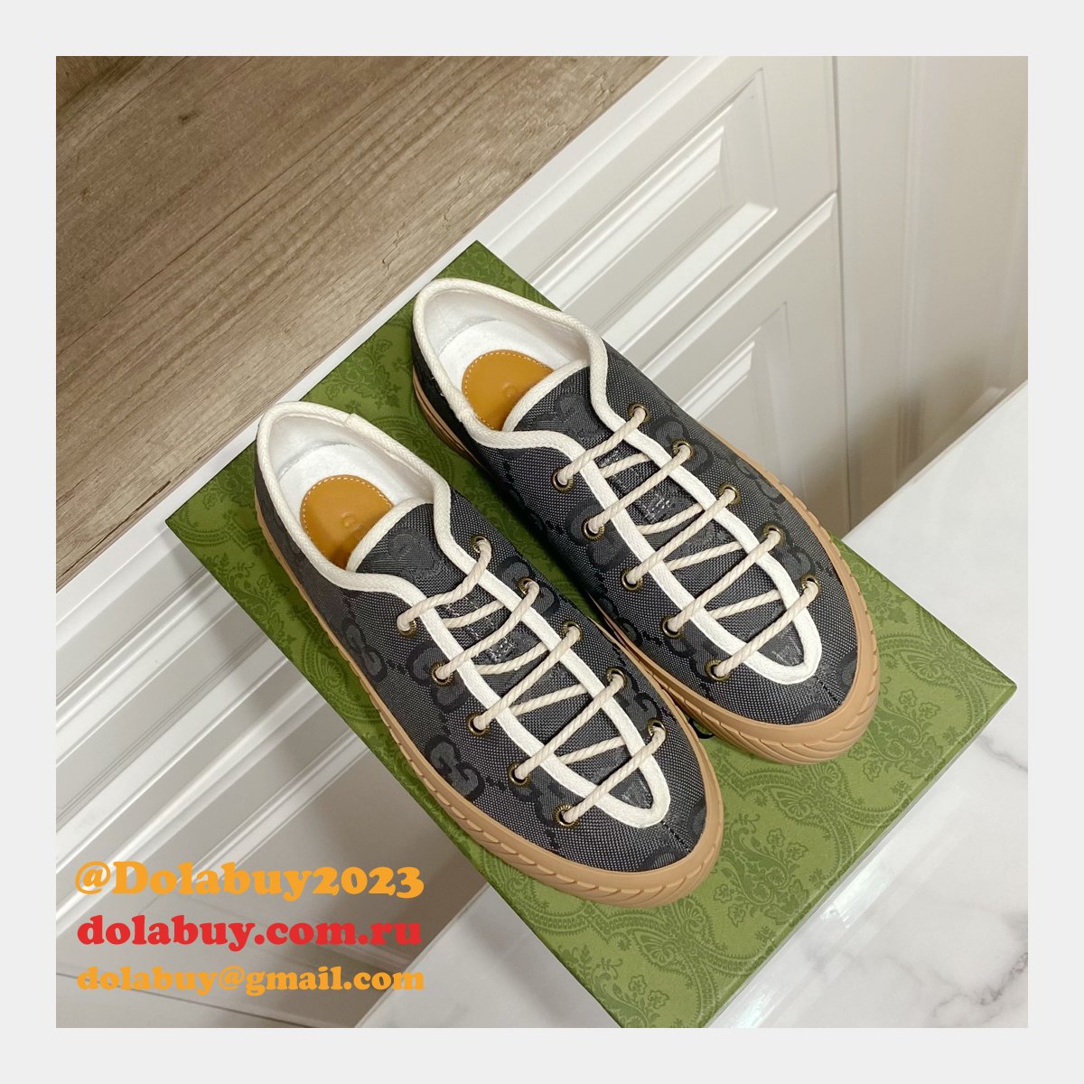 Gucci Shoes Replica Double G Canvas 1:1 Mirror High-Quality
